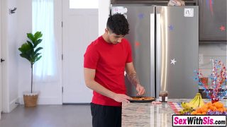 Slutty Asian stepsis celebrates fourth of July by riding stepbro